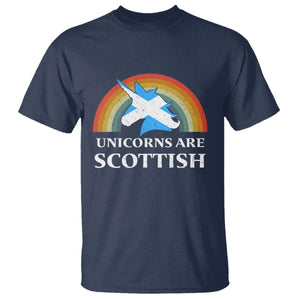 Funny Scotland Pride Unicorn T Shirt Unicorns Are Scottish Rainbow TS11 Navy Print Your Wear