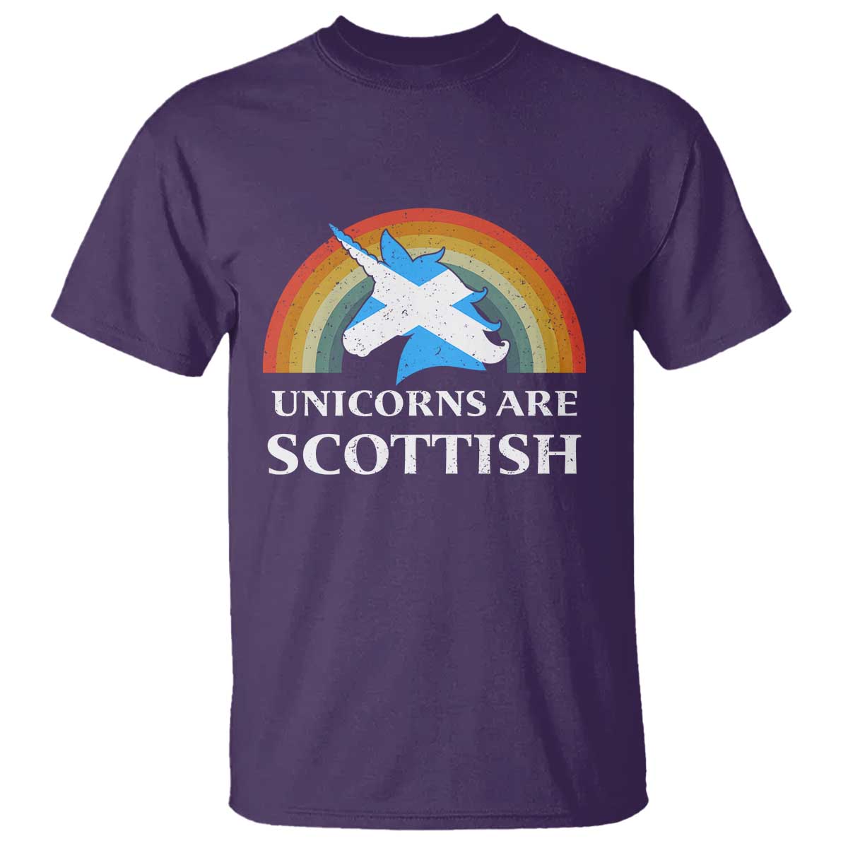 Funny Scotland Pride Unicorn T Shirt Unicorns Are Scottish Rainbow TS11 Purple Print Your Wear