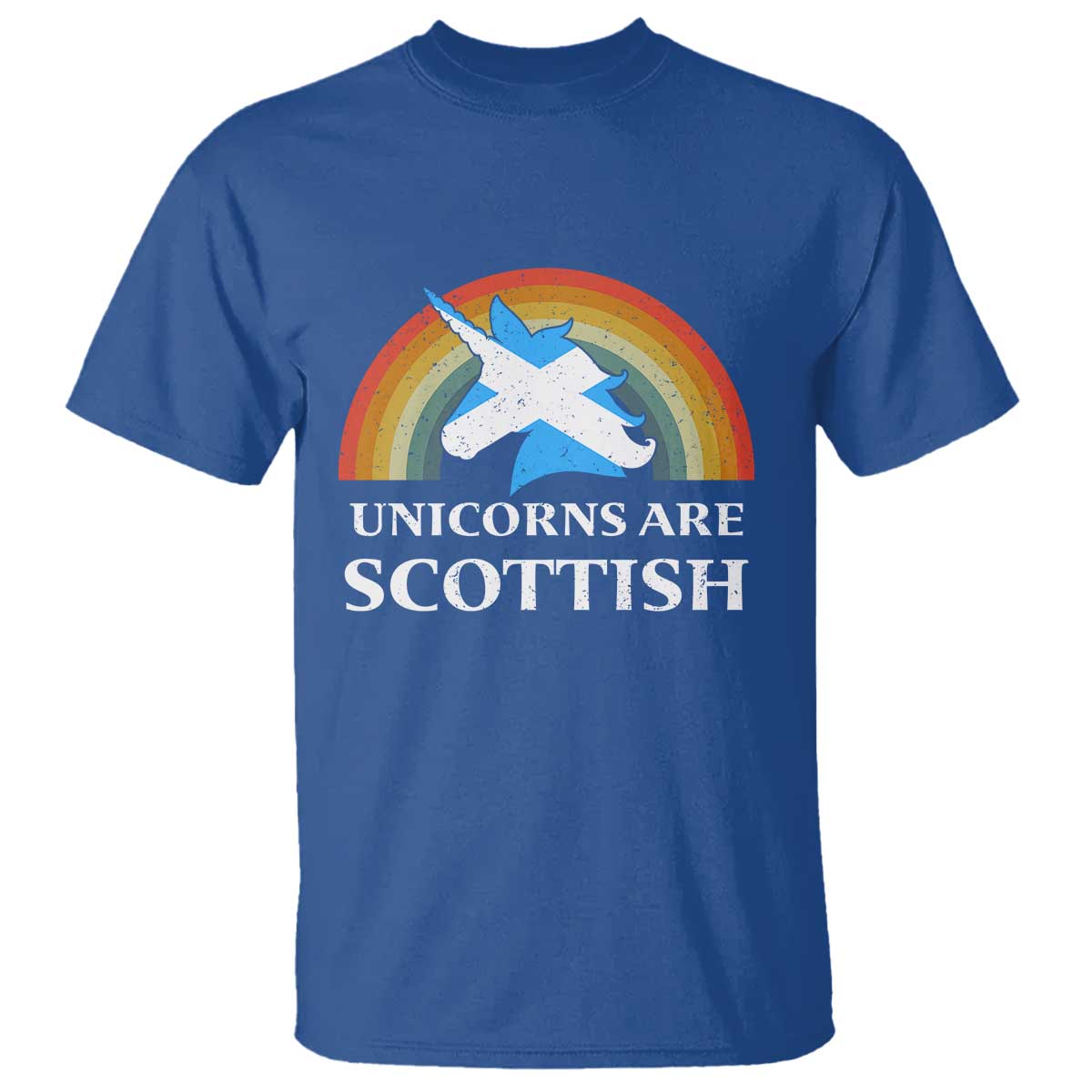 Funny Scotland Pride Unicorn T Shirt Unicorns Are Scottish Rainbow TS11 Royal Blue Print Your Wear