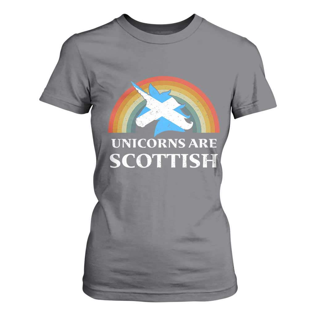 Funny Scotland Pride Unicorn T Shirt For Women Unicorns Are Scottish Rainbow TS11 Charcoal Print Your Wear