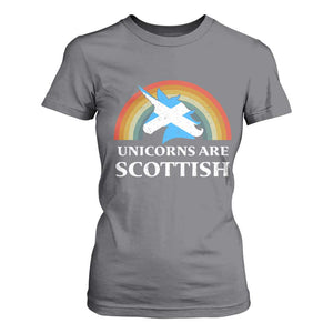 Funny Scotland Pride Unicorn T Shirt For Women Unicorns Are Scottish Rainbow TS11 Charcoal Print Your Wear