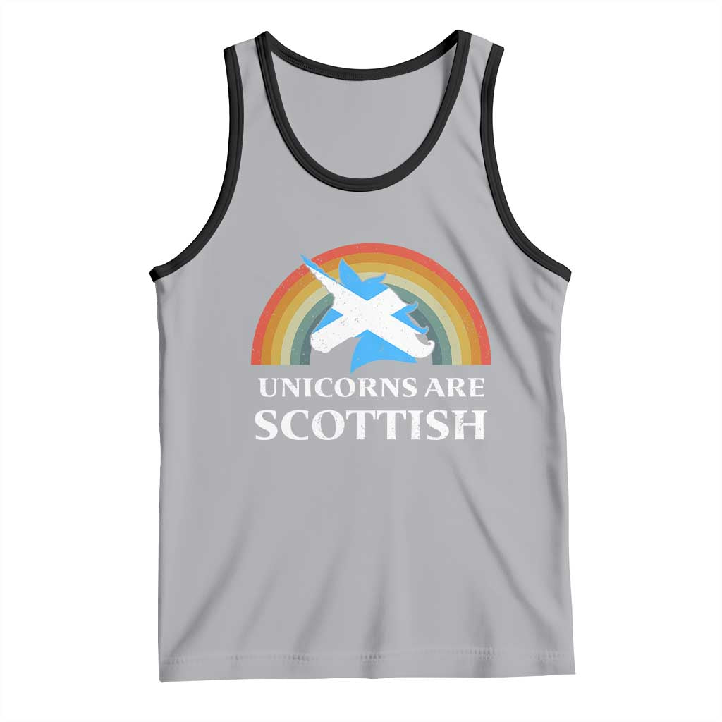 Funny Scotland Pride Unicorn Tank Top Unicorns Are Scottish Rainbow TS11 Athletic Heather Black Print Your Wear