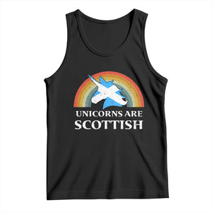 Funny Scotland Pride Unicorn Tank Top Unicorns Are Scottish Rainbow TS11 Black Print Your Wear