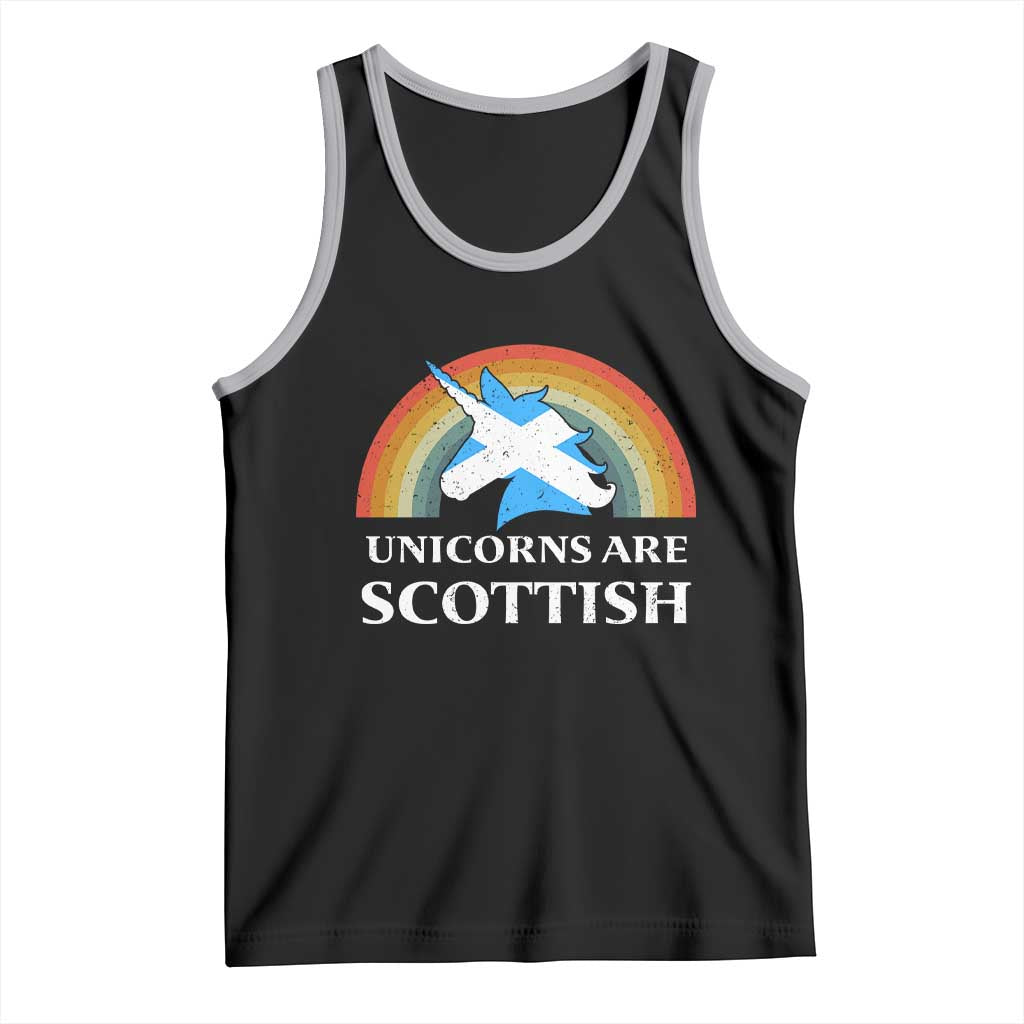 Funny Scotland Pride Unicorn Tank Top Unicorns Are Scottish Rainbow TS11 Black Athletic Heather Print Your Wear