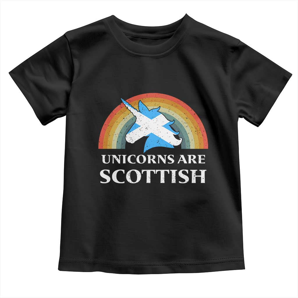 Funny Scotland Pride Unicorn Toddler T Shirt Unicorns Are Scottish Rainbow TS11 Black Print Your Wear