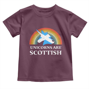 Funny Scotland Pride Unicorn Toddler T Shirt Unicorns Are Scottish Rainbow TS11 Maroon Print Your Wear