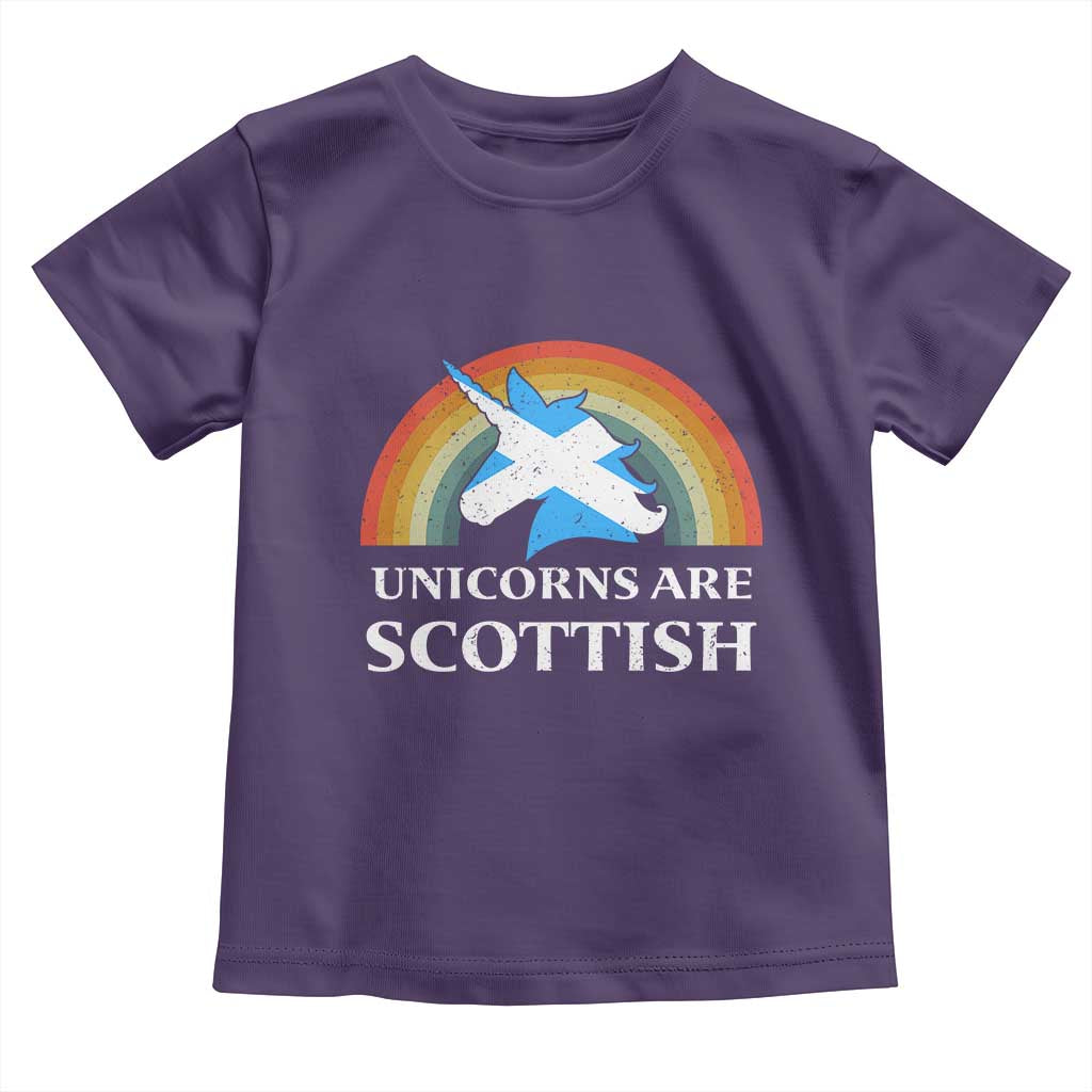 Funny Scotland Pride Unicorn Toddler T Shirt Unicorns Are Scottish Rainbow TS11 Purple Print Your Wear