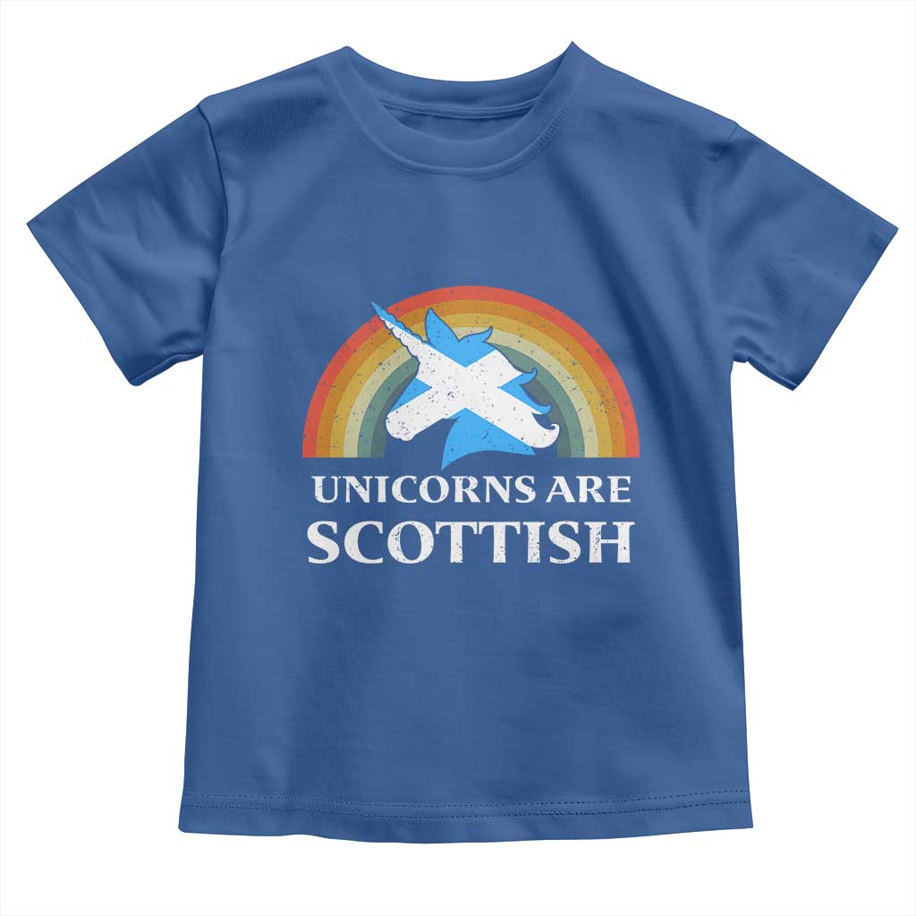 Funny Scotland Pride Unicorn Toddler T Shirt Unicorns Are Scottish Rainbow TS11 Royal Blue Print Your Wear