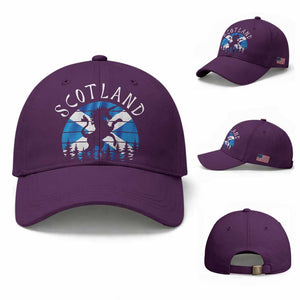 Funny Scotland Unicorn Scottish Flag Saltire Baseball Cap TS11 Baseball Cap Universal Fit Purple Print Your Wear