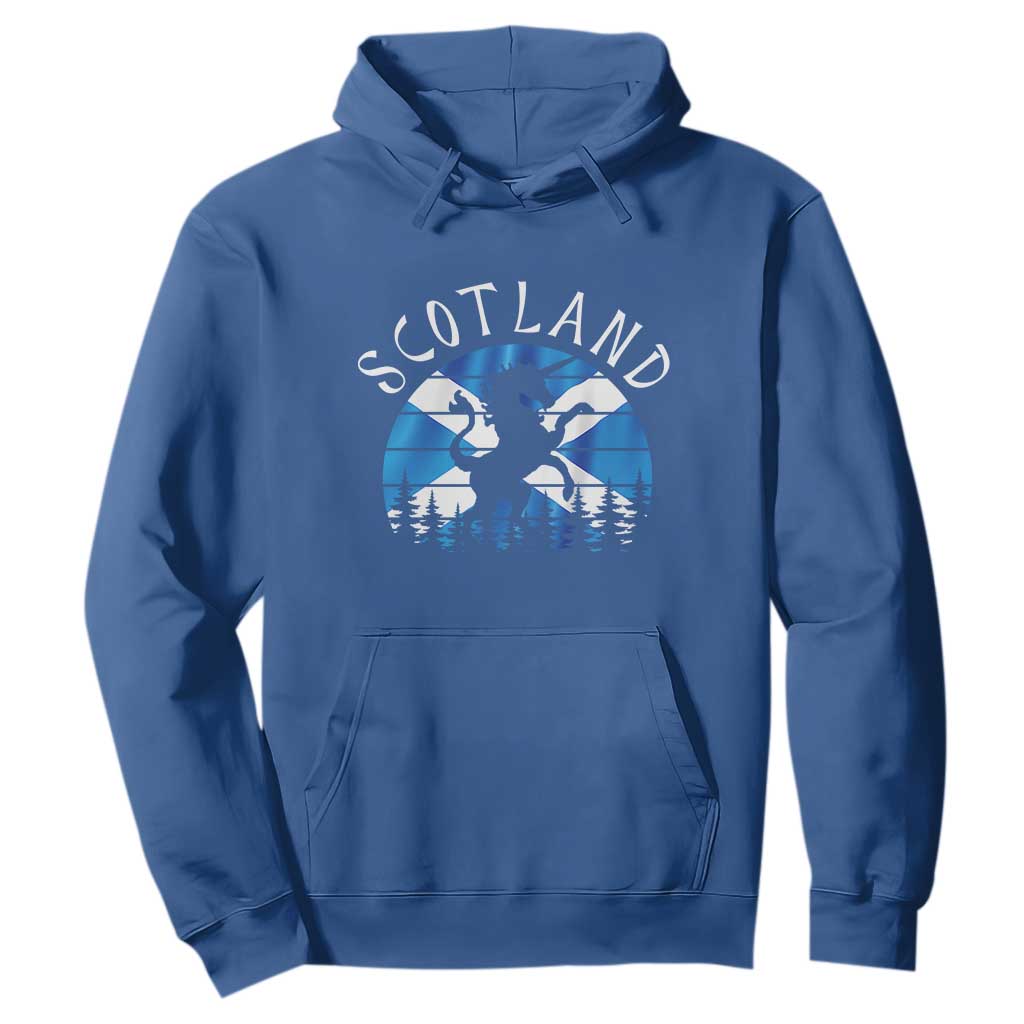 Funny Scotland Unicorn Scottish Flag Saltire Hoodie TS11 Royal Blue Print Your Wear
