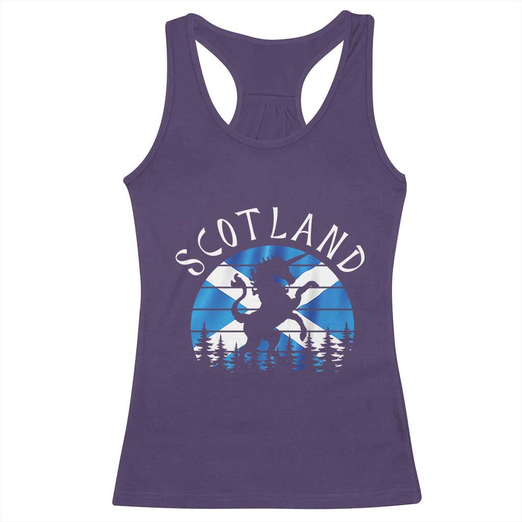 Funny Scotland Unicorn Scottish Flag Saltire Racerback Tank Top TS11 Purple Print Your Wear