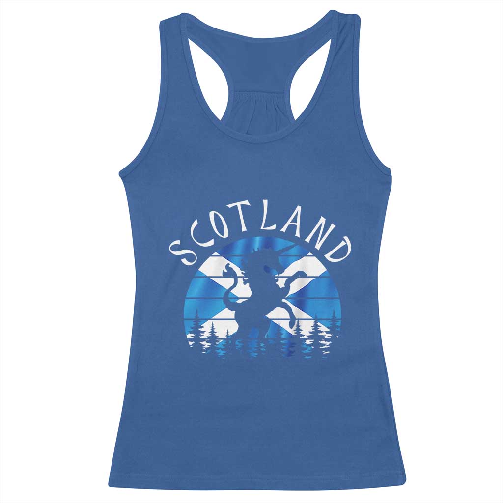 Funny Scotland Unicorn Scottish Flag Saltire Racerback Tank Top TS11 Royal Blue Print Your Wear