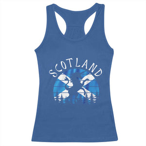 Funny Scotland Unicorn Scottish Flag Saltire Racerback Tank Top TS11 Royal Blue Print Your Wear
