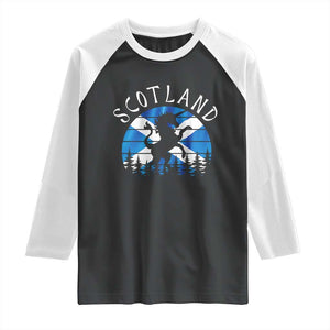 Funny Scotland Unicorn Scottish Flag Saltire Raglan Shirt TS11 Black White Print Your Wear