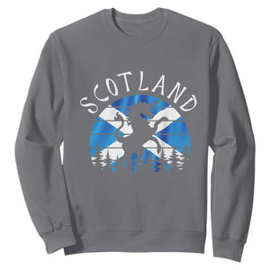 Funny Scotland Unicorn Scottish Flag Saltire Sweatshirt TS11 Charcoal Print Your Wear