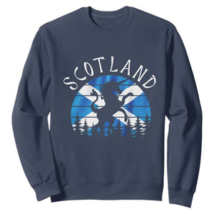 Funny Scotland Unicorn Scottish Flag Saltire Sweatshirt TS11 Navy Print Your Wear