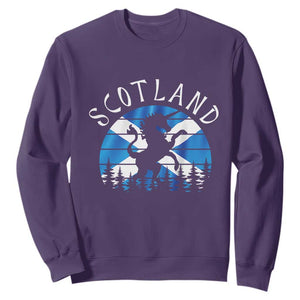 Funny Scotland Unicorn Scottish Flag Saltire Sweatshirt TS11 Purple Print Your Wear
