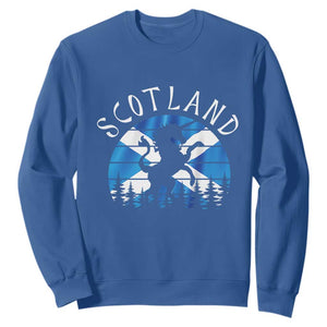 Funny Scotland Unicorn Scottish Flag Saltire Sweatshirt TS11 Royal Blue Print Your Wear