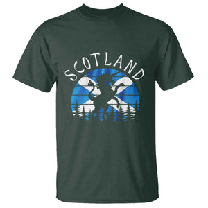 Funny Scotland Unicorn Scottish Flag Saltire T Shirt TS11 Dark Forest Green Print Your Wear