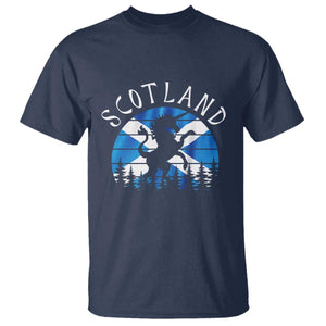 Funny Scotland Unicorn Scottish Flag Saltire T Shirt TS11 Navy Print Your Wear