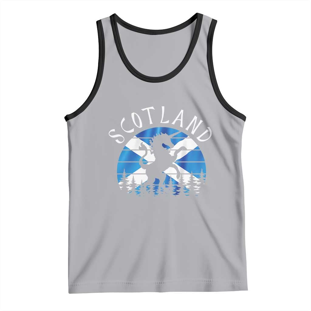 Funny Scotland Unicorn Scottish Flag Saltire Tank Top TS11 Athletic Heather Black Print Your Wear