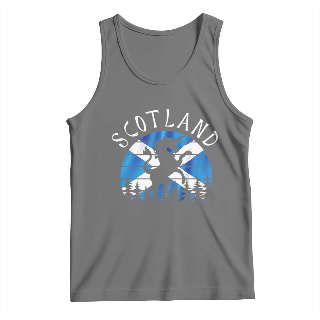Funny Scotland Unicorn Scottish Flag Saltire Tank Top TS11 Black Heather Print Your Wear