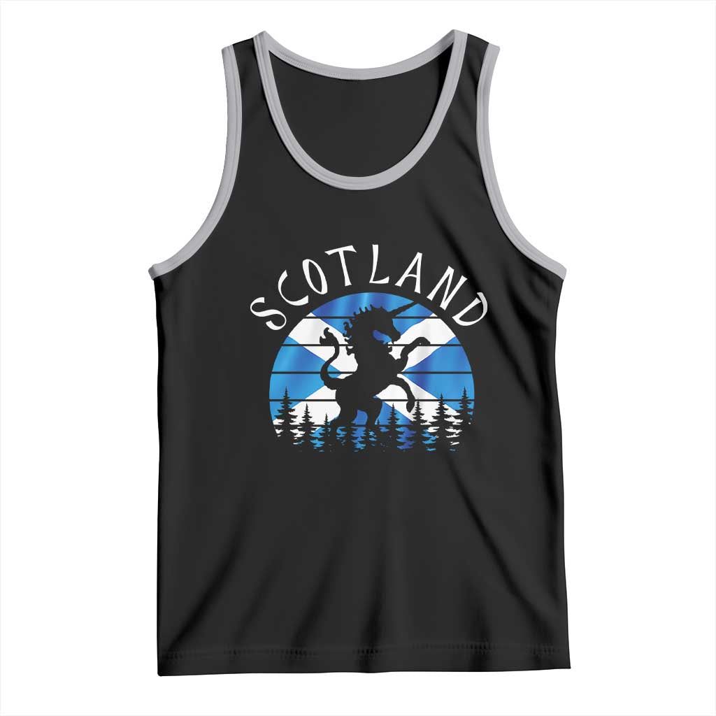 Funny Scotland Unicorn Scottish Flag Saltire Tank Top TS11 Black Athletic Heather Print Your Wear