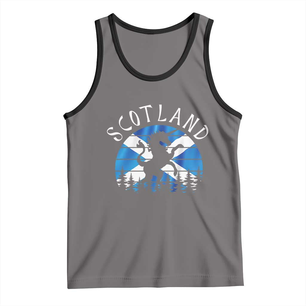 Funny Scotland Unicorn Scottish Flag Saltire Tank Top TS11 Deep Heather Black Print Your Wear