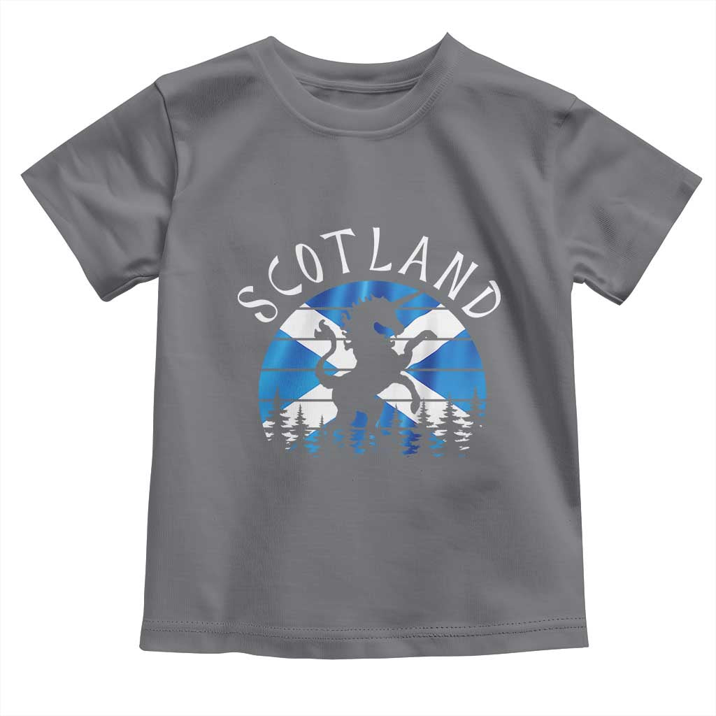 Funny Scotland Unicorn Scottish Flag Saltire Toddler T Shirt TS11 Charcoal Print Your Wear