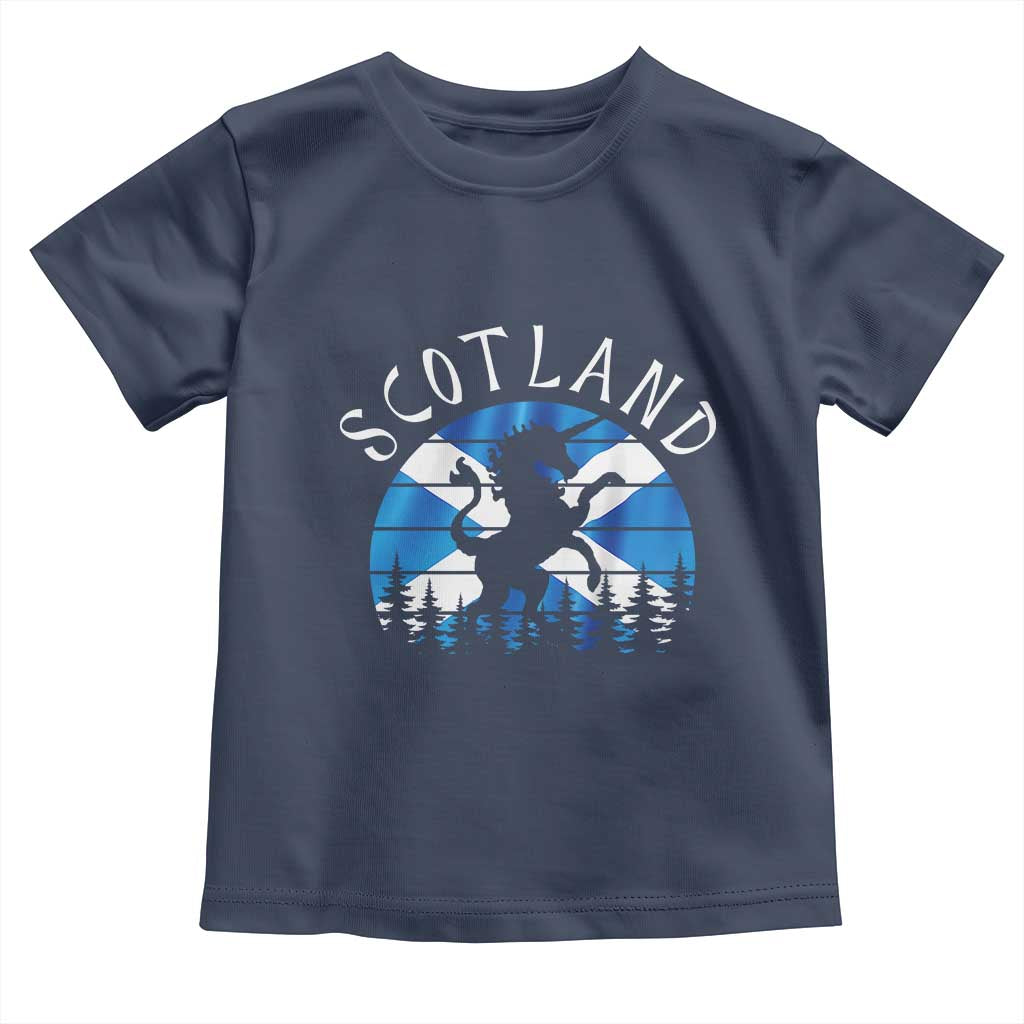 Funny Scotland Unicorn Scottish Flag Saltire Toddler T Shirt TS11 Navy Print Your Wear