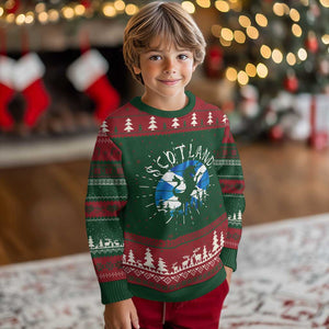 Funny Scotland Unicorn Scottish Flag Saltire Knit Sweatshirt TS11 Christmas Print Your Wear