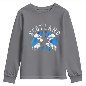 Funny Scotland Unicorn Scottish Flag Saltire Youth Sweatshirt TS11 Charcoal Print Your Wear
