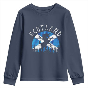 Funny Scotland Unicorn Scottish Flag Saltire Youth Sweatshirt TS11 Navy Print Your Wear