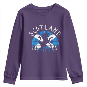 Funny Scotland Unicorn Scottish Flag Saltire Youth Sweatshirt TS11 Purple Print Your Wear
