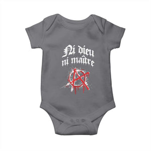 Ni Dieu Ni Maitre No God No Masters Baby Onesie Anarchy Symbol TS11 Charcoal Print Your Wear