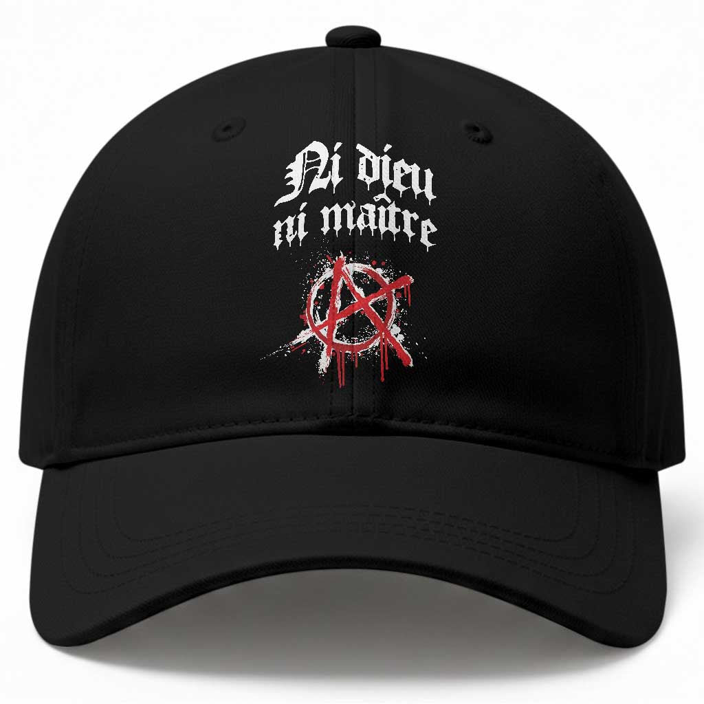 Ni Dieu Ni Maitre No God No Masters Baseball Cap Anarchy Symbol TS11 Print Your Wear
