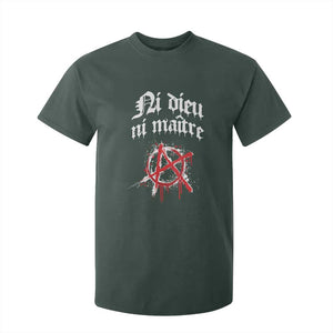 Ni Dieu Ni Maitre No God No Masters T Shirt For Kid Anarchy Symbol TS11 Dark Forest Green Print Your Wear