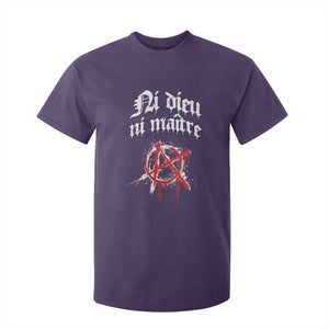 Ni Dieu Ni Maitre No God No Masters T Shirt For Kid Anarchy Symbol TS11 Purple Print Your Wear