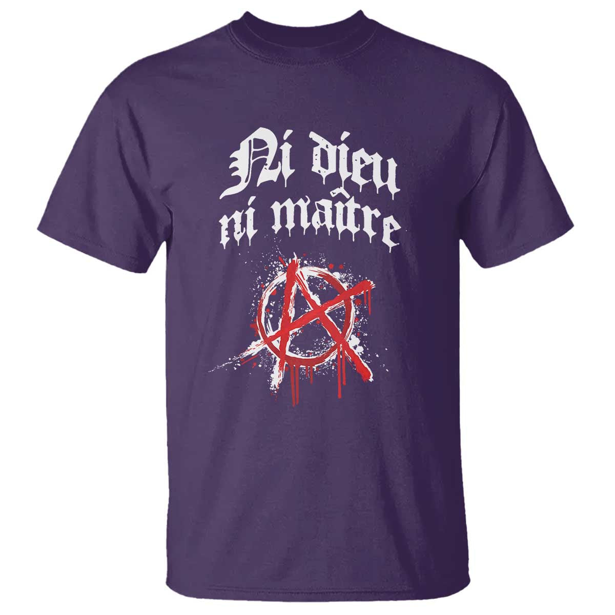 Ni Dieu Ni Maitre No God No Masters T Shirt Anarchy Symbol TS11 Purple Print Your Wear