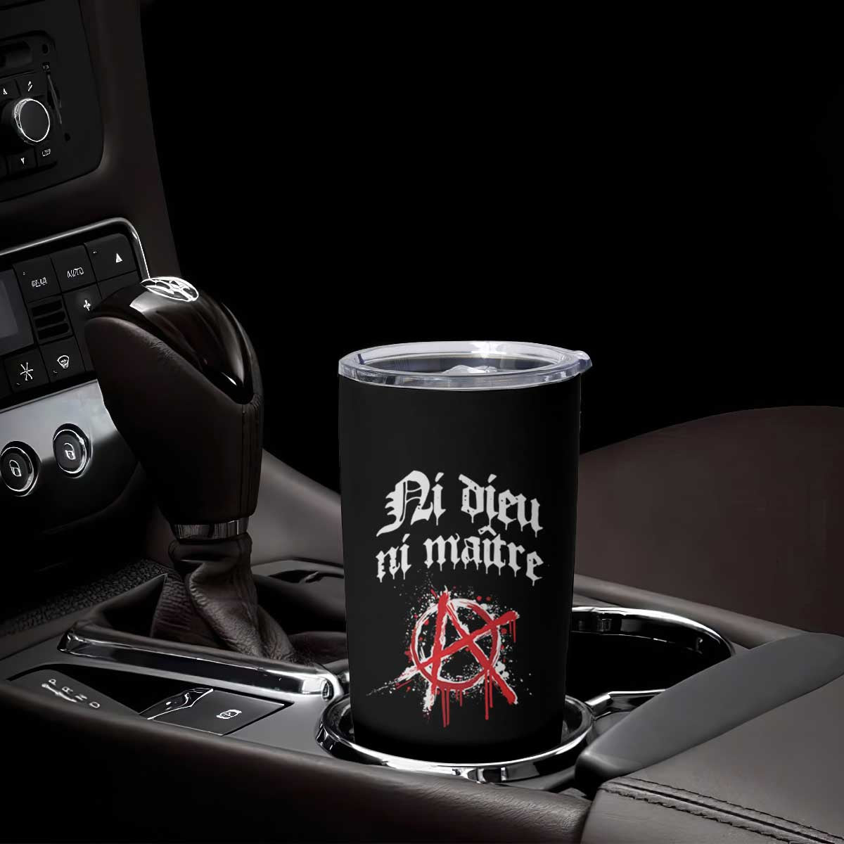 Ni Dieu Ni Maitre No God No Masters Tumbler Cup Anarchy Symbol TS11 Print Your Wear