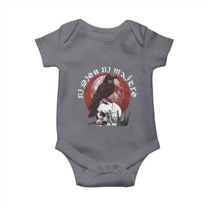 Ni Dieu Ni Maitre No God No Masters Baby Onesie Raven Skull TS11 Charcoal Print Your Wear