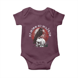 Ni Dieu Ni Maitre No God No Masters Baby Onesie Raven Skull TS11 Maroon Print Your Wear