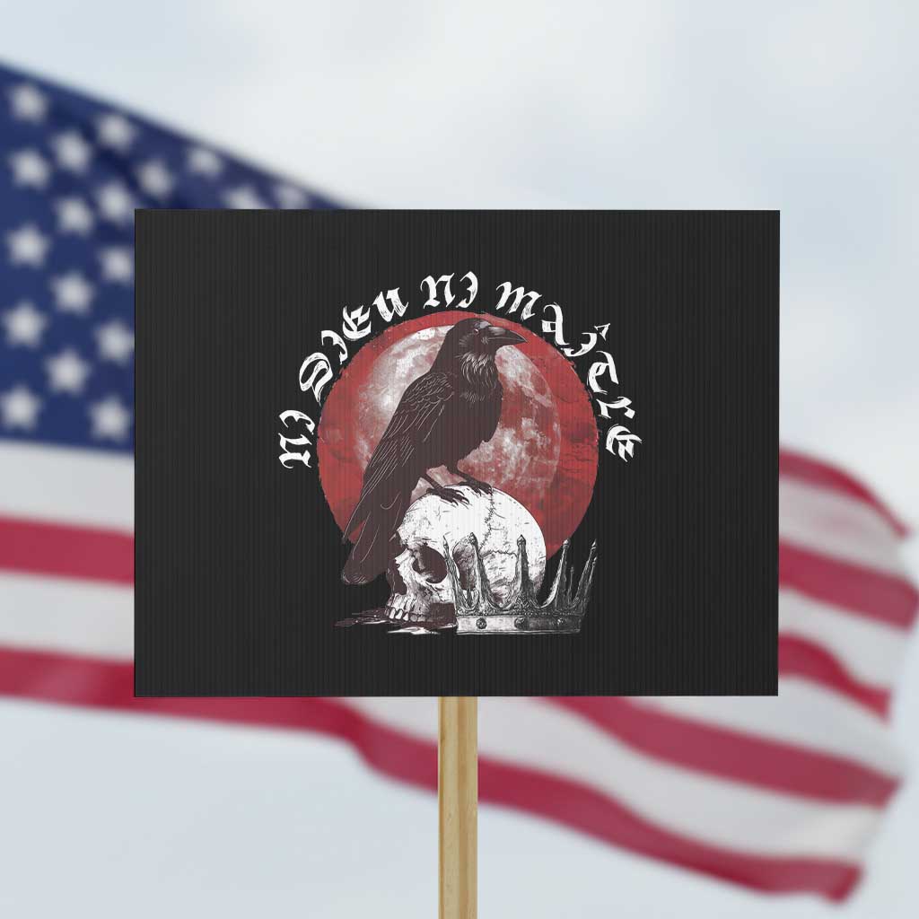 Ni Dieu Ni Maitre No God No Masters Protest Sign Raven Skull TS11 Horizontal 18
