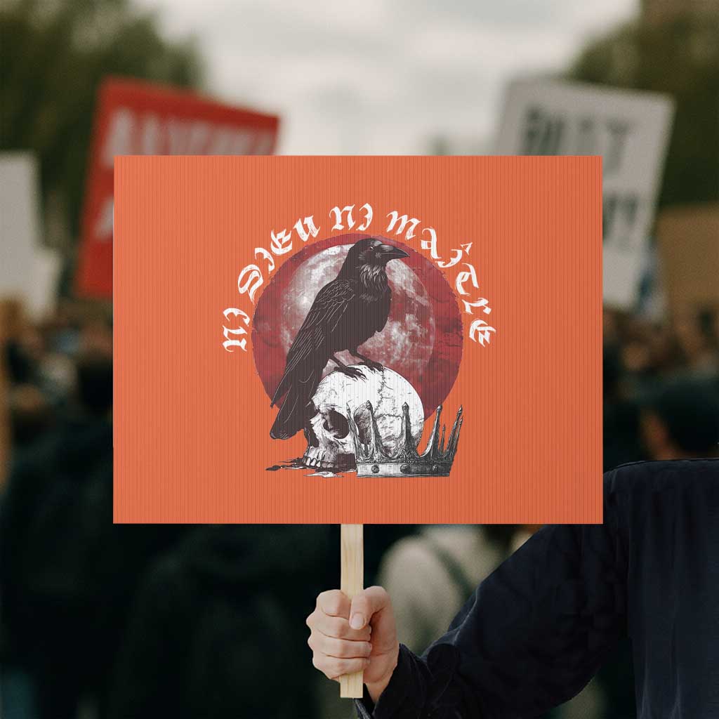 Ni Dieu Ni Maitre No God No Masters Protest Sign Raven Skull TS11 Horizontal 18