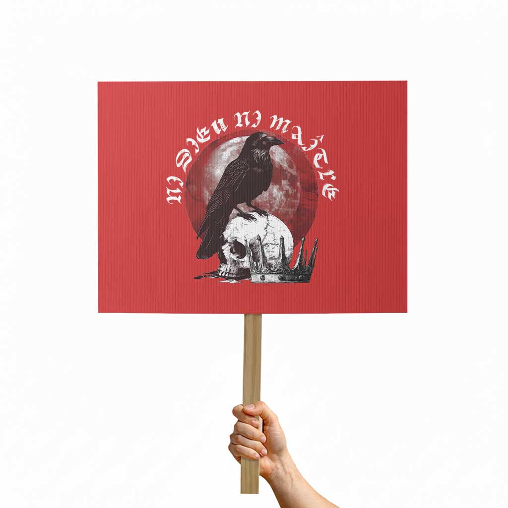 Ni Dieu Ni Maitre No God No Masters Protest Sign Raven Skull TS11 Horizontal 18