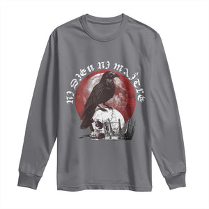 Ni Dieu Ni Maitre No God No Masters Long Sleeve Shirt Raven Skull TS11 Charcoal Print Your Wear