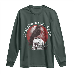 Ni Dieu Ni Maitre No God No Masters Long Sleeve Shirt Raven Skull TS11 Dark Forest Green Print Your Wear