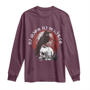 Ni Dieu Ni Maitre No God No Masters Long Sleeve Shirt Raven Skull TS11 Maroon Print Your Wear