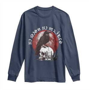 Ni Dieu Ni Maitre No God No Masters Long Sleeve Shirt Raven Skull TS11 Navy Print Your Wear