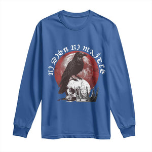 Ni Dieu Ni Maitre No God No Masters Long Sleeve Shirt Raven Skull TS11 Royal Blue Print Your Wear